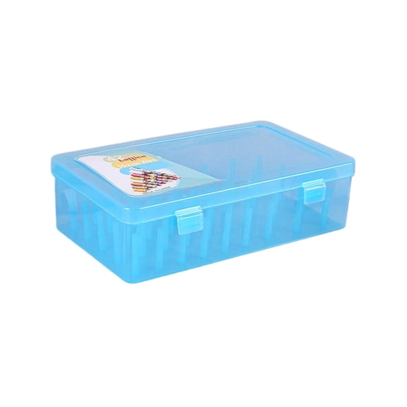 QEQEKAKA 42-Spool Sewing Storage Box, Empty Thread Organizer Case, Plastic Craft Supply Container for Needles, Tools, Art Supplies – Portable Sewing Kit Box for Home