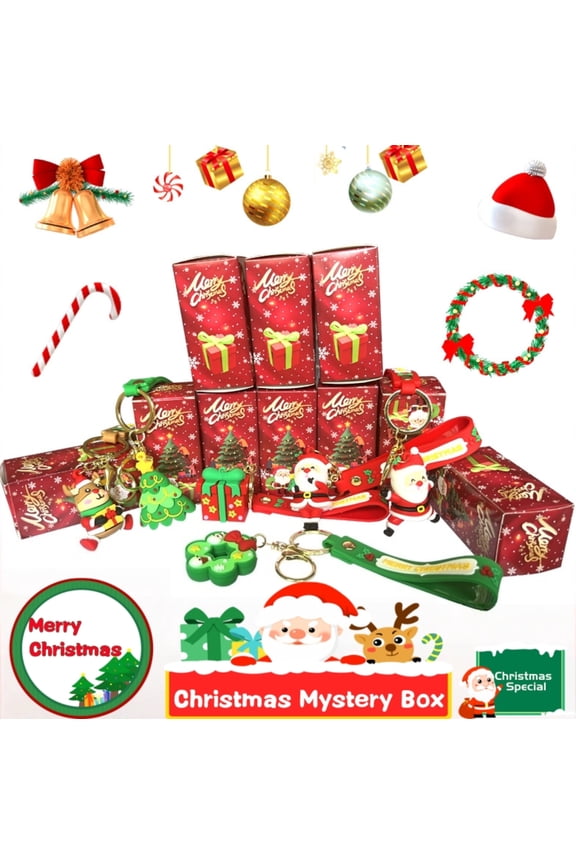 Christmas Mystery Box 1 Random Keychain, Surprise Blind Box Gift for Backpack Purse Keys, Christmas Stocking Stuffer & Tree Ornament