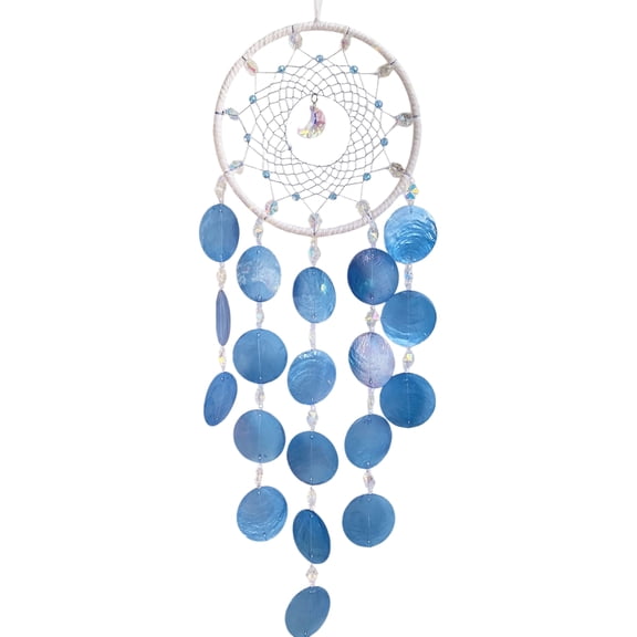 QEQEKAKA Handmade Capiz Shell Wind Chime 68x17 cm, Anti-Tangle Natural Seashell Boho Outdoor Hanging Decor for Patio Garden, Nordic Fade-Resistant Soft Relaxing Melody Gift for Women