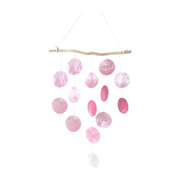 QEQEKAKA Handmade Shell Wind Chime, Boho Natural Seashell Chime, Outdoor Hanging Garden Decor for Patio Porch Yard, Beach House Coastal Decoration, Soothing Relaxing Melody
