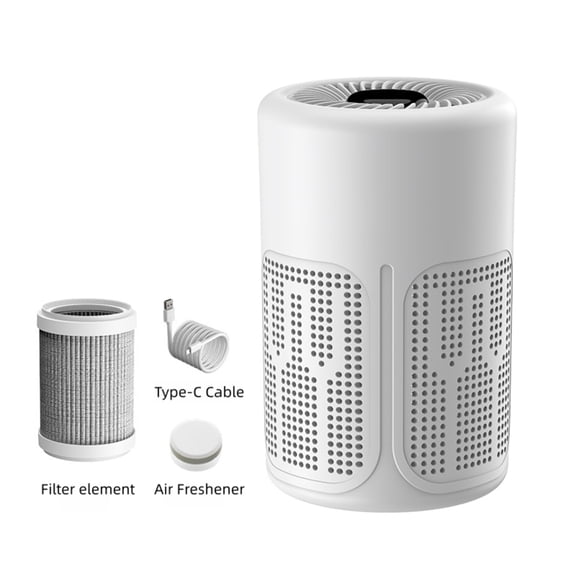 QEQEKAKA Small Air Purifier for Home, HEPA Portable Air Cleaner with 3-in-1 Filtration, Whisper Quiet Desktop Purifier,Removes Smoke Dust Pollen Pet Dander Odors,White