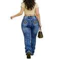 thumbnail image 1 of QERINTE Womens Plus Size bootcut Jeans High Waisted Stretchy Embroidered Jeans Curvy, 1 of 5