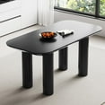 thumbnail image 1 of QEZEOM Modern Dining Table 63", Rectangular Dining Room Table for Kitchen, Bar, Easy Assembly, Table Only, Black, 1 of 8