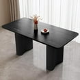 thumbnail image 1 of QEZEOM Rectangular Dining Table 63", Modern Black Kitchen Table, Indoor Dining Table for Kitchen, Bar, Living Room, Small Space, Easy Assembly, 1 of 8