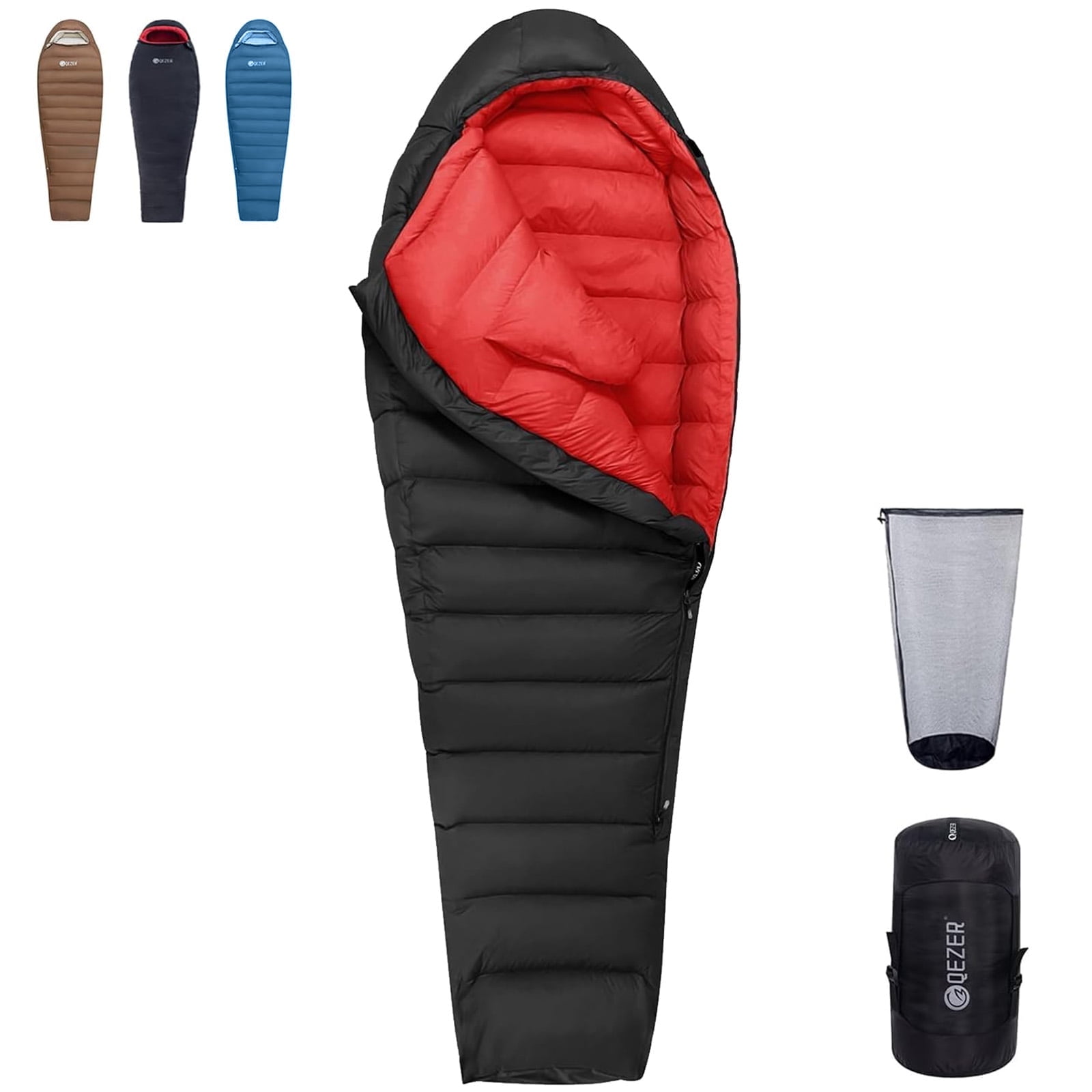 QEZER 0 Degree Sleeping Bag 650 FP Down Sleeping Bag for Adults Backpacking Sleeping Bag for Cold Weather Winter Sleeping Bag with Compression並行輸入 Free Shipping! QEZER Winter Sleep Bag, Below 0 Degree Adlut Mummy