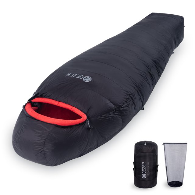 QEZER Down Sleeping Bag for Adults 0 °F Winter Sleeping Bag for Cold