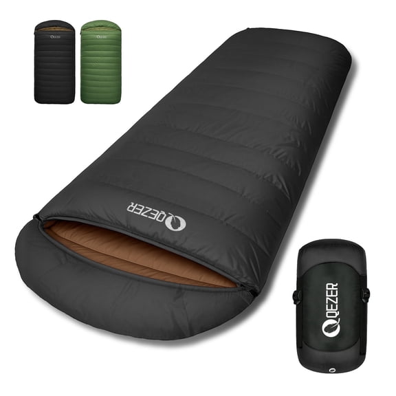 QEZER XL Sleeping Bag, Suitable for 4 Seasons Oversized Ultralight Backpacking Sleeping Bag for Adults, Great for Camping and Hiking