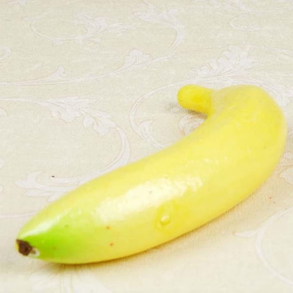QFEI 1Pc Artificial Lifelike Fruit Plastic Fruit Photography Prop Home Kitchen Cabinet Party Ornament Banana