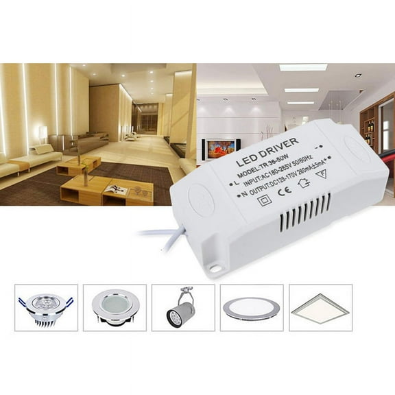 QFEI LED Driver 36-50W Constant Current 300mA High Power AC 180-265V Output 128-170V DC Connector External Power Supply LED Ceiling Lamp Transformer
