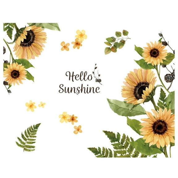 QFEI Sunflower Wall Stickers 3D Yellow Flower Wall Decals, Removable Wall Art Decor, DIY Mural Wall Art Decor for Kids Room Nursery Classroom Living Room Bedroom Home Decoration