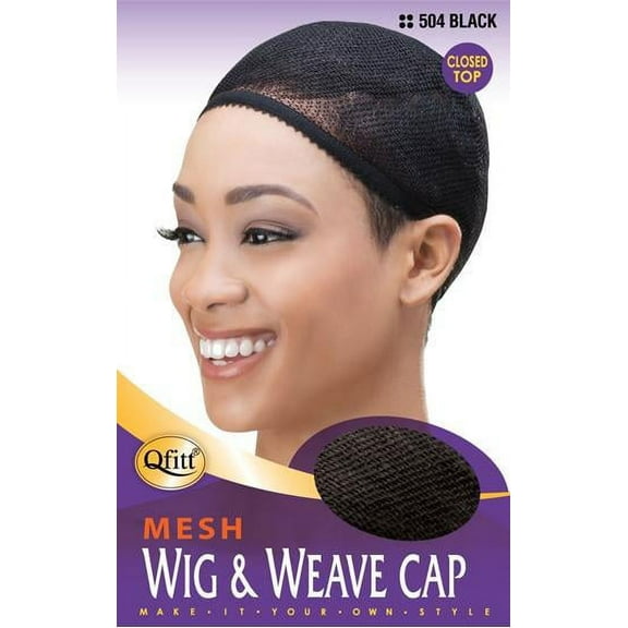 QFITT MESH WIG & WEAVE CAP CLOSED TOP BLK #504