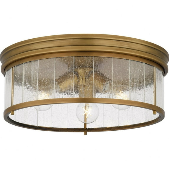 Quoizel Theodora 3-Light Weathered Brass Flush Mount