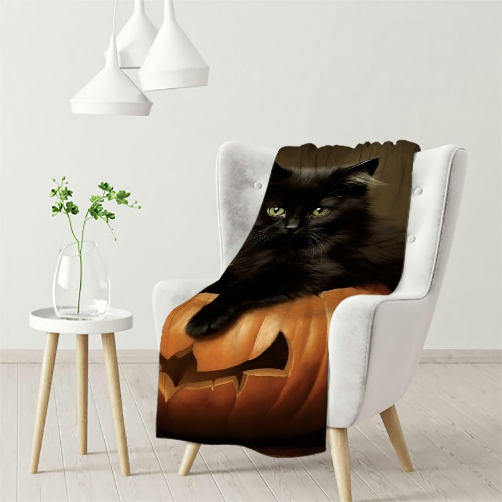 QFMY Cute Cat Flannel Blanket Durable and Longlasting for All Seasons