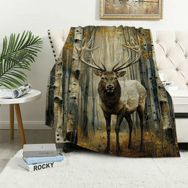 Zhiwo Deer Forest White Stag Flannel Blanket Soft Plush Blankets for All Seasons Long lasting Blanket 50x60in Walmart