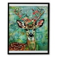 QFMY Deer Wall Art Framed Cartoon Animal Pictures Canvas Wall Art Decor