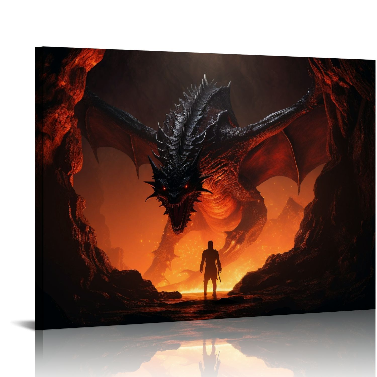 QFMY Dragon And Boy, Charizard Fantasy Art Print Poster Decorative Painting Canvas Wall Art Living Room Posters Bedroom Painting picture3