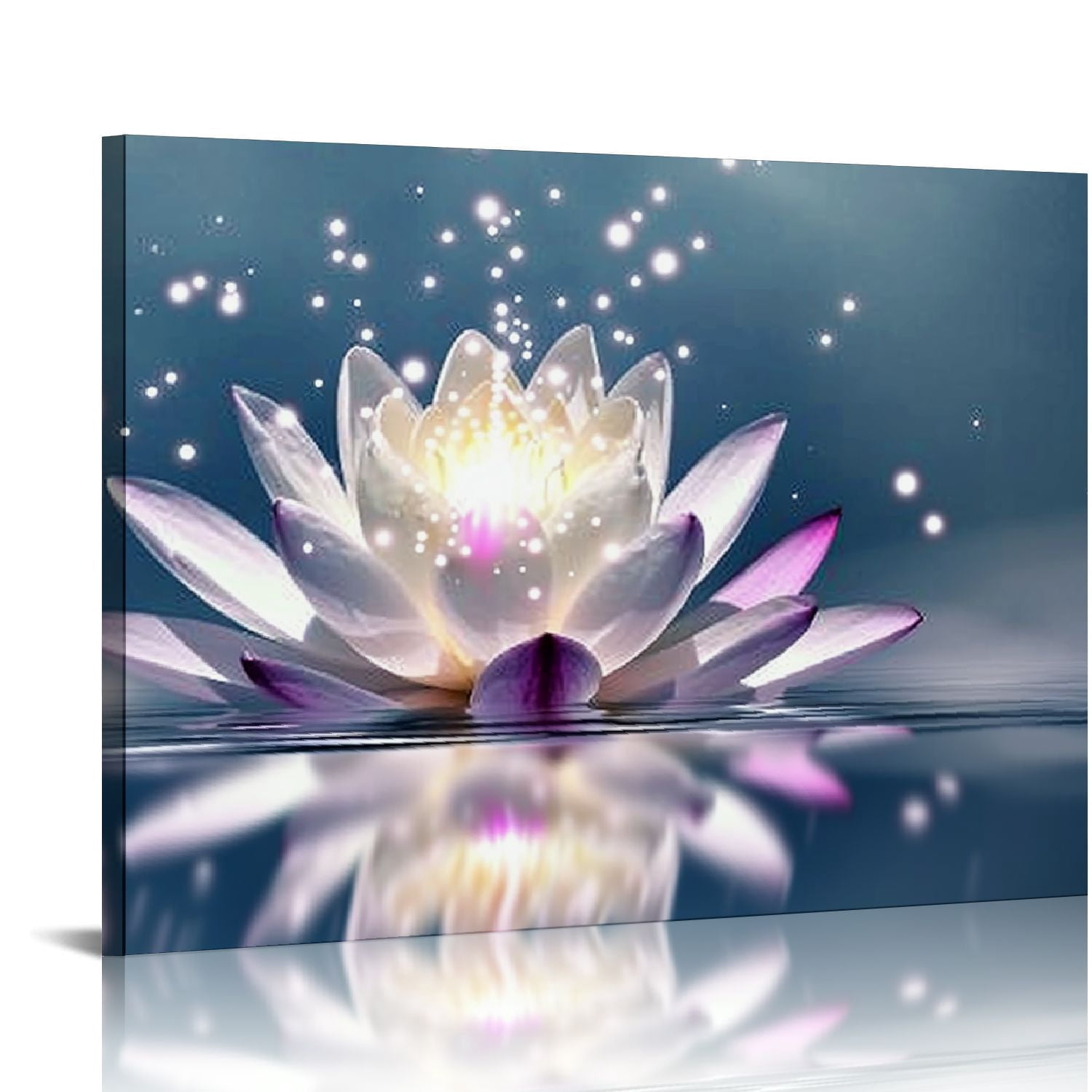 QFMY Lotus Flower Canvas Print Zen Wall Art Spa Pictures Decor Floral ...