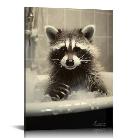 QFMY Raccoon Theme Canvas Wall Art Decor 16x20 in / 12x16 in for Living Room Bedroom Home Office Wall Decor 16x20 in