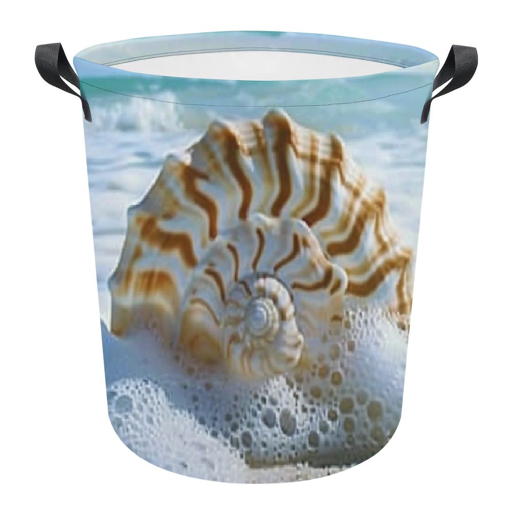 QFMY Shell Beach Ocean Oxford Cloth Collapsible Waterproof Laundry