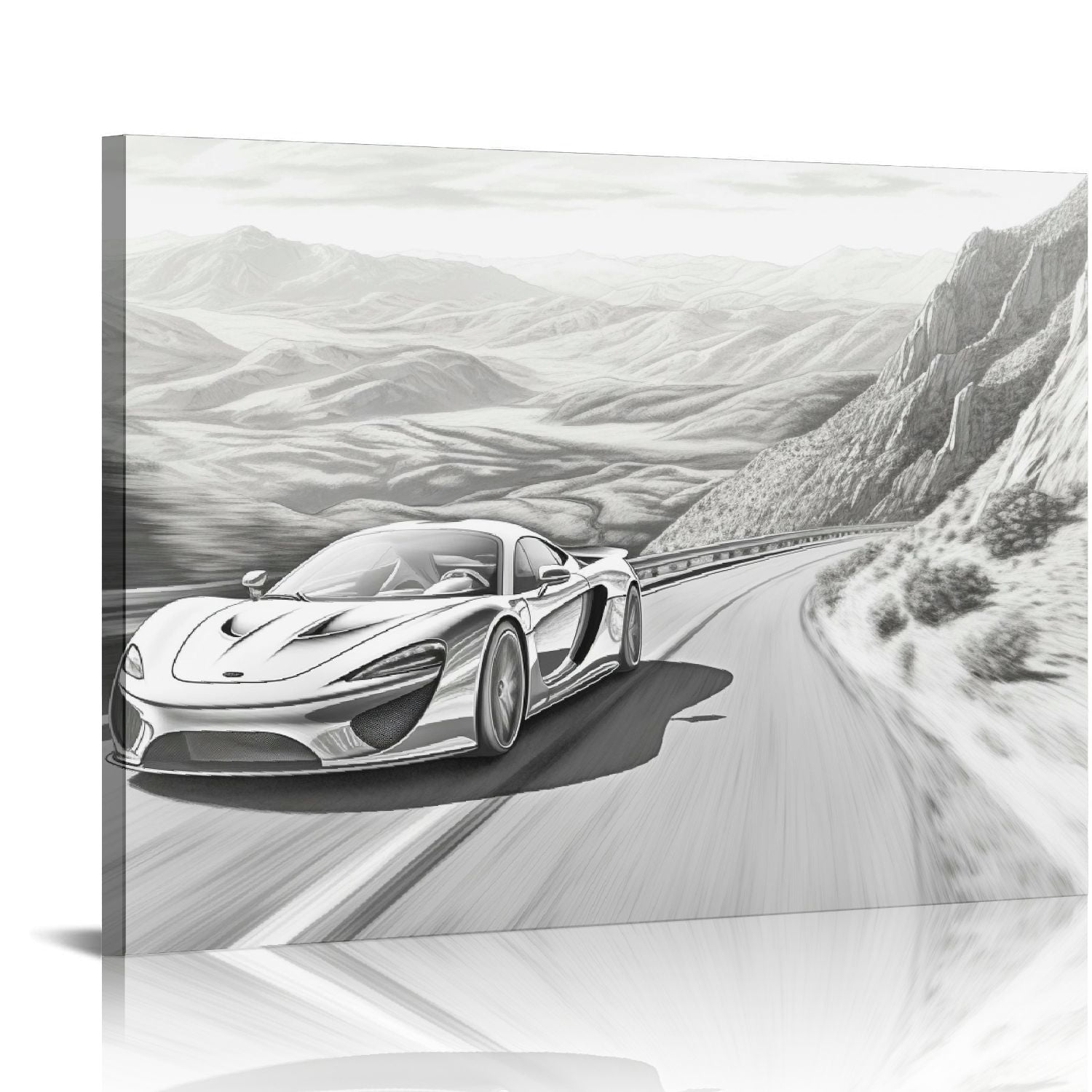 QFMY Sports Car Canvas Wall Art Colorful Painting Picture Racing Car
