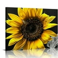thumbnail image 1 of QFMY  Sunflower Pictures Wall Decor Black and White Sunflower Wall Art for Kitchen Bathroom Floral Painting Yellow Flower Canvas Print Frame  20x16in, 1 of 5