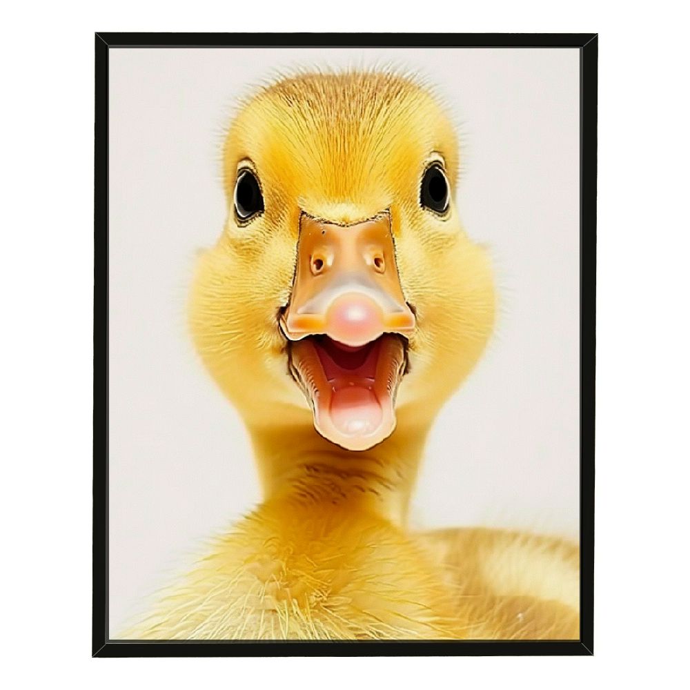 QFMY Yellow Duck Canvas Wall Art for Bedroom,Watercolor Abstract Canvas