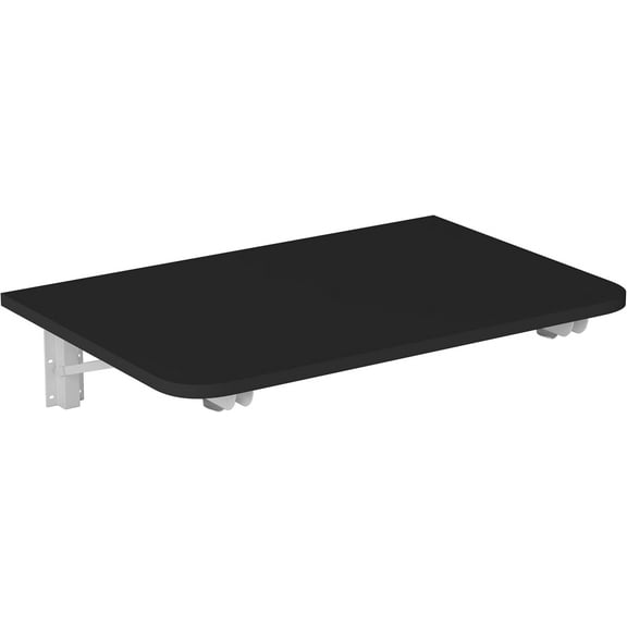 QFPFP Wall Mounted Folding Table Space Saving Floating Desk for Small Spaces Kitchen Dining Home Office Black 15.6" x 23.6"