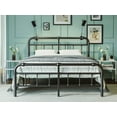 thumbnail image 1 of QFTIME King Bed Frame with Headboard, Heavy-Duty Metal Platform Bed Frame with 18" High, Non-Slip and Noise-Free, No Box Spring Needed, Black, 1 of 8