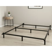 QFTIME King Metal Bed Frame with Recessed Legs, 7-Inch Low Profile Bed Base, Easy Assembly, Mattress Foundation, Headboard Compatible