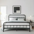 thumbnail image 1 of QFTIME Queen Bed Frame with Headboard, Heavy-Duty Metal Platform Bed Frame with 18" High, Non-Slip and Noise-Free, No Box Spring Needed, Black, 1 of 9