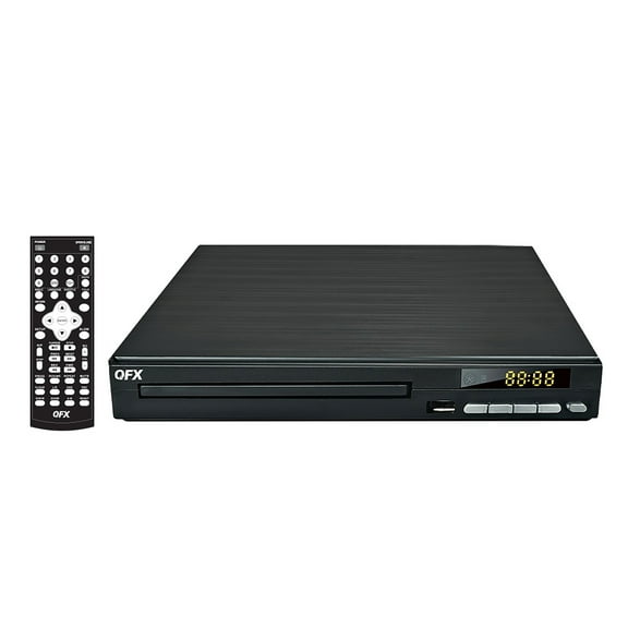 QFX 1080p DVD/CD Multimedia Player with FM Radio, HDMI, MP3 Conversion, and Remote, Black, VP-110, VP-110-BLK