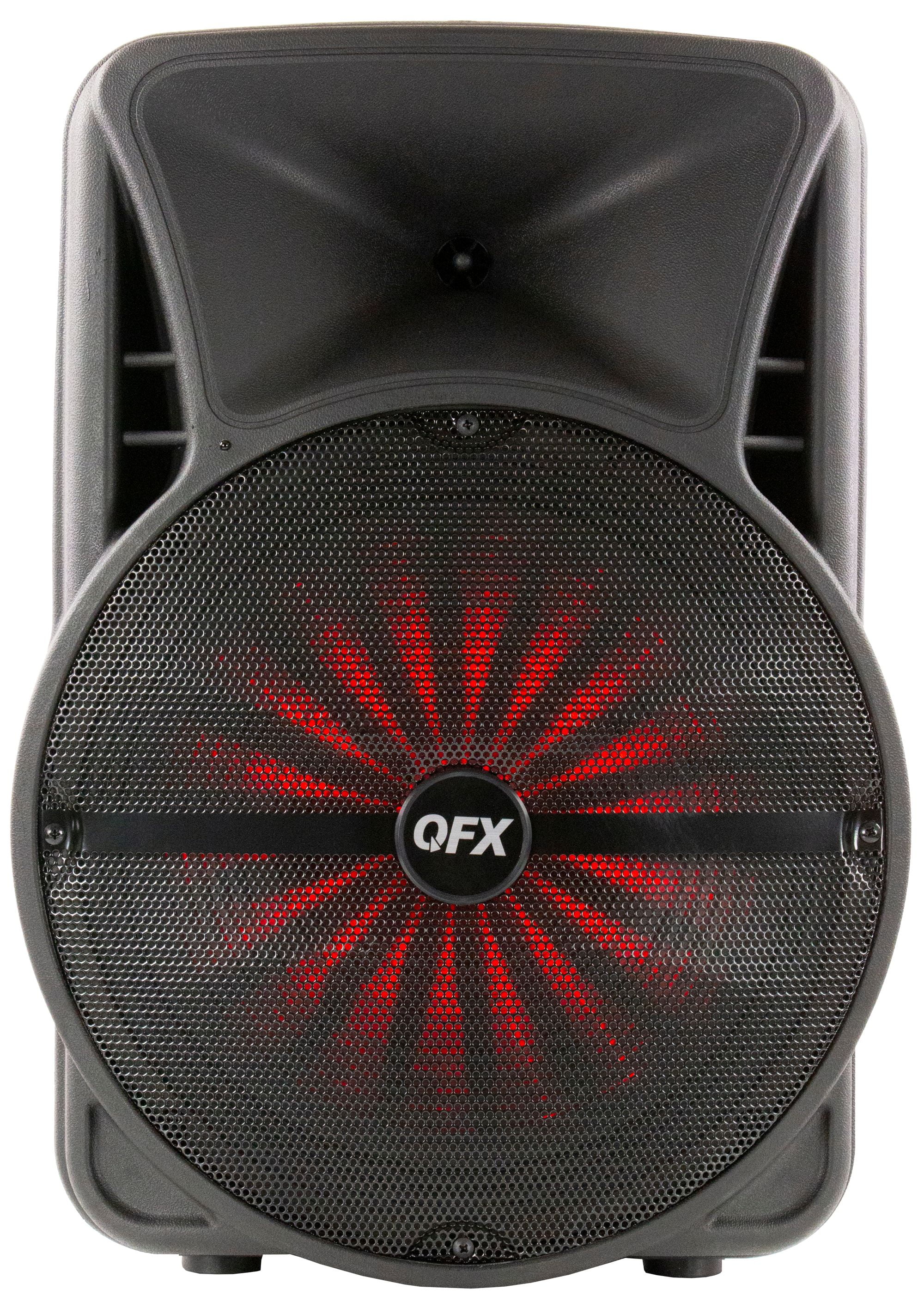 QFX 15 inch Portable Bluetooth Party LED Lights Loudspeaker with Microphone BF2015