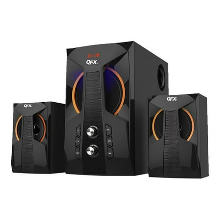 QFX - Powered Wireless Bookshelf Speaker System (Pair) - Black
