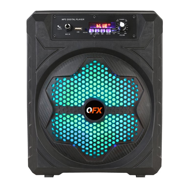QFX Bluetooth Battery Powered Portable PA Speaker- Black