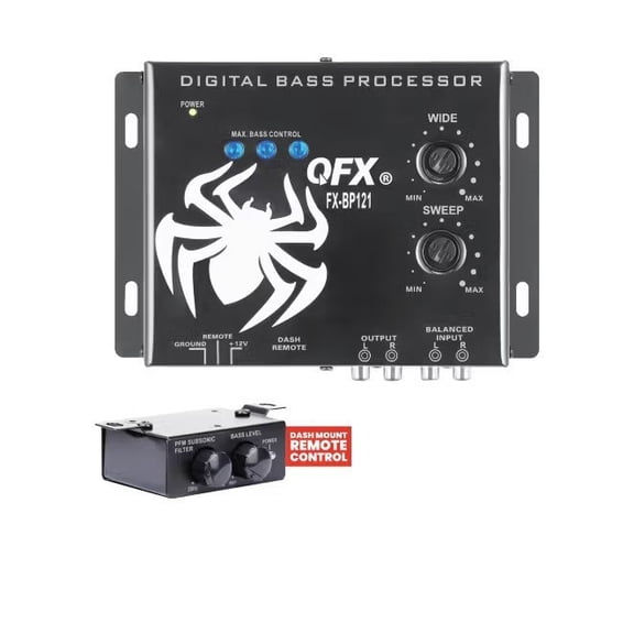 QFX FXBP121 Digital Bass Processor and Reconstruction Bass Enhancer w/ remote