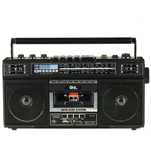 QFX Portable Stereo Cassette AM/FM/SW Bluetooth Boombox with USB ...