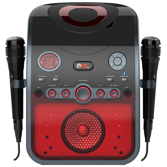 QFX KAR-810 Karaoke CDG Player with mood Lights and 2 Microphones