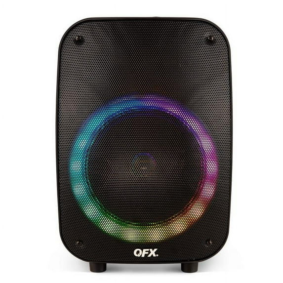 QFX PBX-146 8 in. Bluetooth Rechargeable Speaker, Black