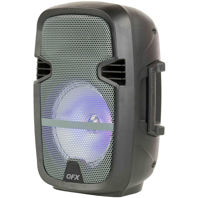 QFX PBX-61083 8" Rechargable Portable PARTY Bluetooth Speaker, Silver