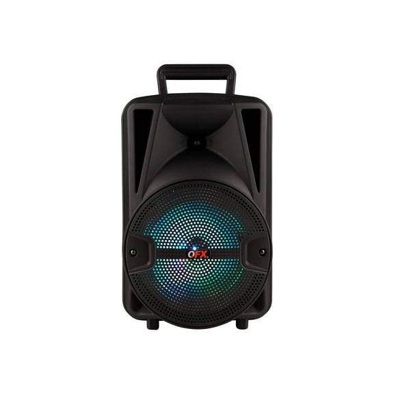 QFX PBX-800TWS Rechargeable Bluetooth Speaker, Microphone, & Stand, Set of 2