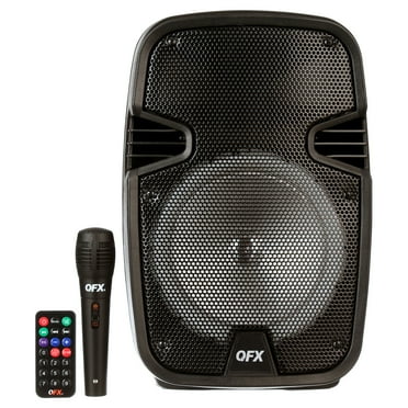 QFX WMX-8074 8" Battery Powered Portable Bluetooth Party Speaker (Bonus Mic Included)