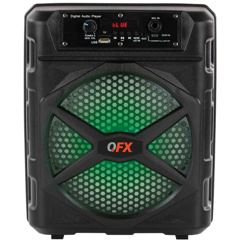 QFX 8 Rechargeable Bluetooth Speaker with LED Party Lights