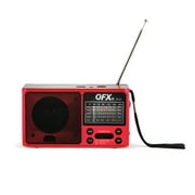 QFX R-37 Black Rechargeable Solar 6 Band Radio with Flashlight AM, FM & SW 1-4 & Phone Charger
