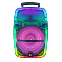 QFX TMS-1560 15” PORTABLE BLUETOOTH RECHARGEABLE PARTY SPEAKER WITH TRANSLUCENT MOTION PARTY LIGHTS AND REMOTE