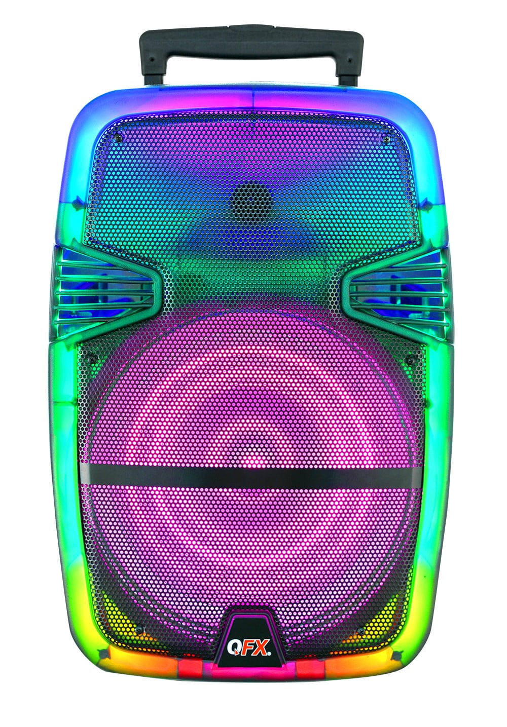 QFX Portable Bluetooth Rechargeable Speaker with Party Lights, TMS