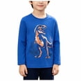 thumbnail image 1 of QGJZVUNL Boys Dinosour Printed Long Sleeve T Shirts Fall Casual Layer Tops Cartoon Round Neck Tshirts Size 6-7 Years, 1 of 5