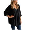 thumbnail image 1 of QGJZVUNL Flowy V Neck T Shirts for Women Fall Clothes Casual Long Sleeve Blouses Business Work Tops Size 2XL, 1 of 8