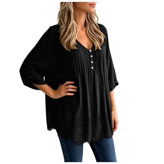 QGJZVUNL Flowy V Neck T Shirts for Women Fall Clothes Casual Long Sleeve Blouses Business Work Tops Size 2XL