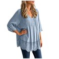 thumbnail image 1 of QGJZVUNL Flowy V Neck T Shirts for Women Fall Clothes Casual Long Sleeve Blouses Business Work Tops Size 4XL, 1 of 8