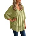 thumbnail image 1 of QGJZVUNL Flowy V Neck T Shirts for Women Fall Clothes Casual Long Sleeve Blouses Business Work Tops Size S, 1 of 8